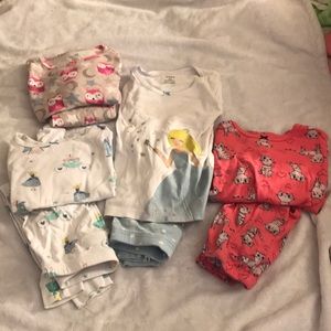 Bundle - 4 pairs girls 3T long sleeve pajamas